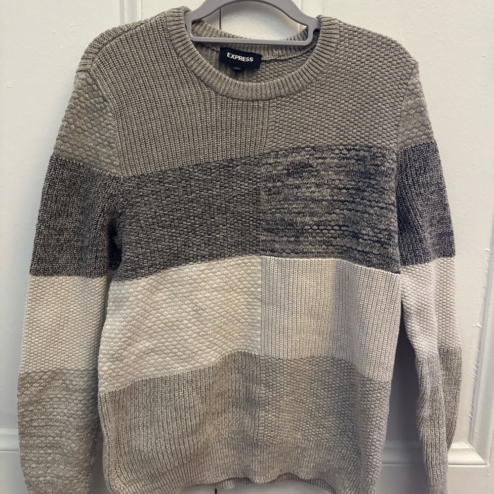 Express Men's Multi-Tone Crewneck Sweater